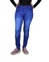 Load image into Gallery viewer, Women's All Season All Purpose Super Stretch Skinny-Fit Button Closure Denim Jeggings (Mid Blue)