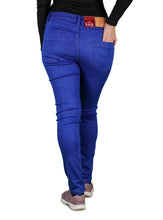Load image into Gallery viewer, Women's All Season All Purpose Super Stretch Skinny-Fit Button Closure Denim Jeggings (Mid Blue)