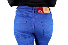 Load image into Gallery viewer, Women's All Season All Purpose Super Stretch Skinny-Fit Button Closure Denim Jeggings (Mid Blue)