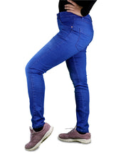 Load image into Gallery viewer, Women's All Season All Purpose Super Stretch Skinny-Fit Button Closure Denim Jeggings (Mid Blue)