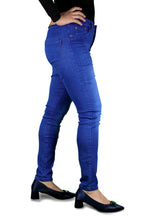 Load image into Gallery viewer, Women's All Season All Purpose Super Stretch Skinny-Fit Button Closure Denim Jeggings (Mid Blue)