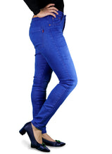 Load image into Gallery viewer, Women's All Season All Purpose Super Stretch Skinny-Fit Button Closure Denim Jeggings (Mid Blue)