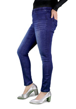 Load image into Gallery viewer, Women's Super Stretchy Skinny Fit Pull-On Closure Denim Jeggings (Dark Navy)