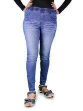 Load image into Gallery viewer, Women's Super Stretch Skinny Fit Pull-On Closure Denim Jeggings (Medium Blue)