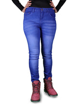 Load image into Gallery viewer, Women's All Season All Purpose Super Stretch Skinny-Fit Button Closure Denim Jeggings (Royal Blue)