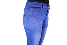 Load image into Gallery viewer, Women's All Season All Purpose Super Stretch Skinny-Fit Button Closure Denim Jeggings (Royal Blue)