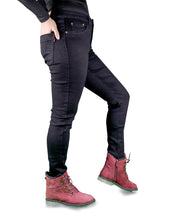 Load image into Gallery viewer, Women's All Season All Purpose Super Stretch Skinny-Fit Button Closure Denim Jeggings (Black)