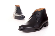 Load image into Gallery viewer, MEN'S GENUINE LEATHER BLACK CHUKKA BOOTS BY ENAAF #CLGS08BLK