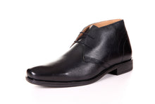 Load image into Gallery viewer, MEN'S GENUINE LEATHER BLACK CHUKKA BOOTS BY ENAAF #CLGS08BLK