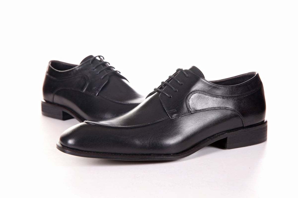 MEN'S GENUINE LEATHER DERBY FORMAL BLACK DRESS SHOES BY ENAAF