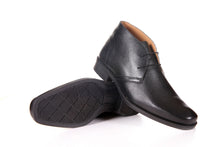 Load image into Gallery viewer, MEN'S GENUINE LEATHER BLACK CHUKKA BOOTS BY ENAAF #CLGS08BLK
