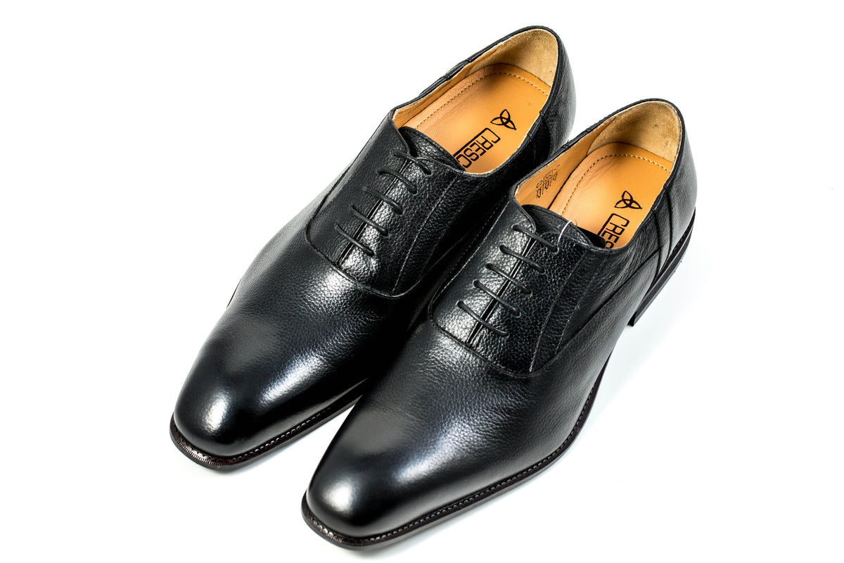 Dlats men's military black leather oxford dress shoes best sale