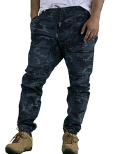 Load image into Gallery viewer, Men’s Stretch Navy Camo Joggers Pants