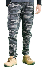 Load image into Gallery viewer, Men’s Stretch Black Camo Joggers Pants