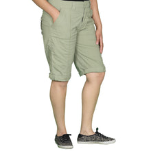 Load image into Gallery viewer, Womens Olive Green Stretched Bermuda Relaxed- fit Short Pants.