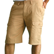 Load image into Gallery viewer, Men's Knee Touching Classic Cargo Short Pants (Khaki)