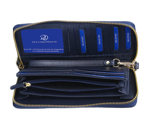 Navy Blue Genuine Leather Soft and Slim Wallet/Purse by ENAAF