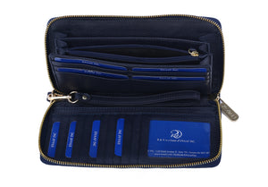 Navy Blue Genuine Leather Soft and Slim Wallet/Purse by ENAAF