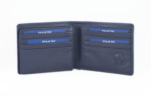 Dark Blue Genuine Leather Soft and Slim Wallet by ENAAF.