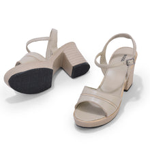 Load image into Gallery viewer, Women’s Block Heel Summer Trendy Sandals #1460 (Beige)
