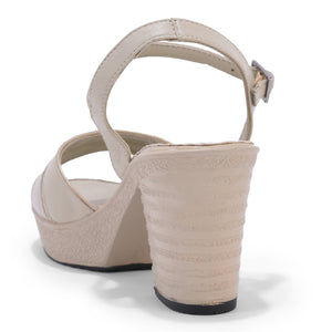 Women’s Block Heel Summer Trendy Sandals #1460 (Beige)