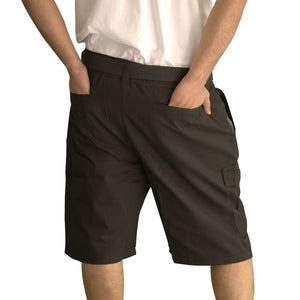 Men's Knee Touching Classic Cargo Short Pants (Black)