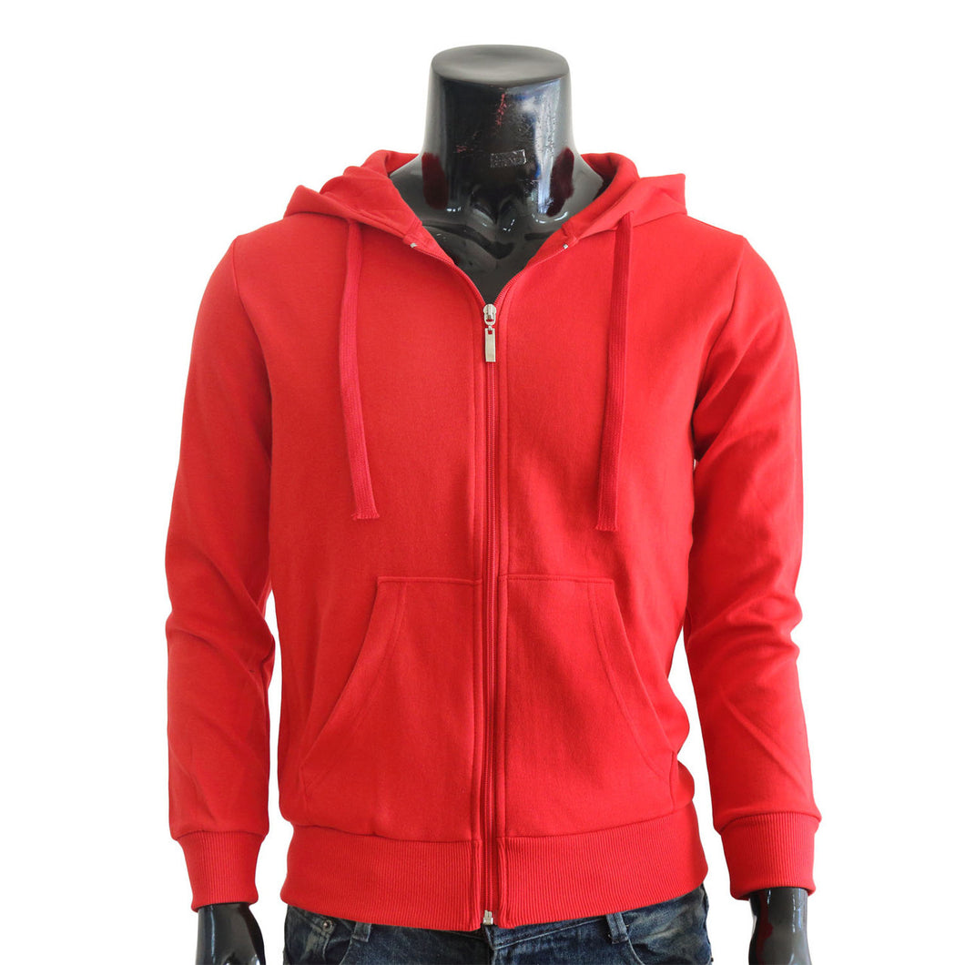 Men's and Women's Red Fleece Zipper open Hoodies
